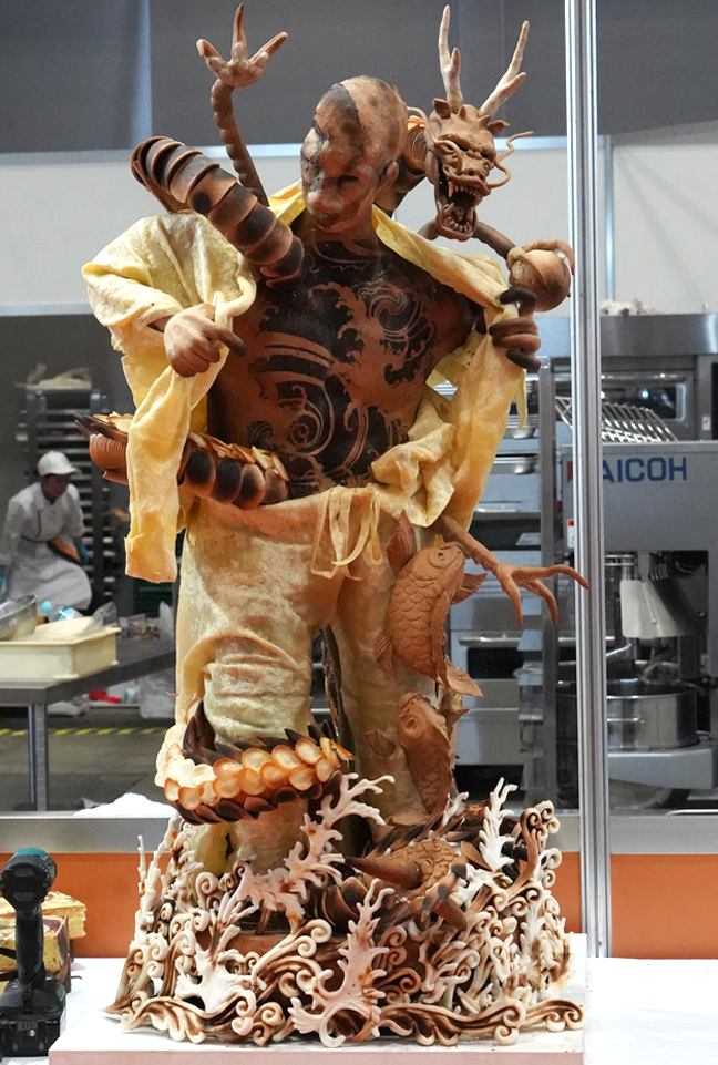 ▲日本代表チーム（大澤シェフ）の飾りパン 